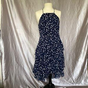 Ruffled high neck chiffon dress, worn once